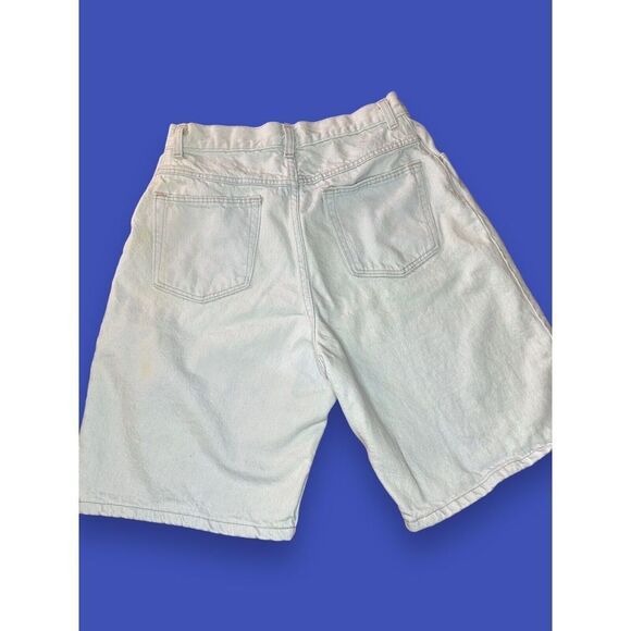 Vintage 90s Wrangler High Rise Jean Shorts High Waisted Mom Long Length Sz 14 - Picture 3 of 7